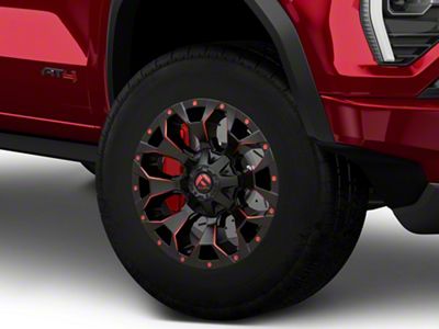 Fuel Wheels Assault Matte Black Red Milled 6-Lug Wheel; 17x9; 2mm Offset (23-25 Canyon)