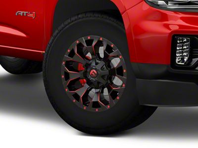 Fuel Wheels Assault Matte Black Red Milled 6-Lug Wheel; 17x8.5; 14mm Offset (15-22 Canyon)