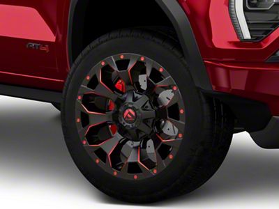 Fuel Wheels Assault Matte Black Red Milled 6-Lug Wheel; 20x10; -22mm Offset (23-25 Canyon)