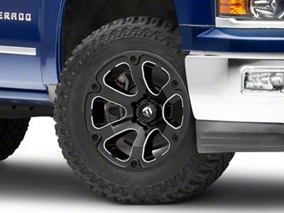 Fuel Wheels Beast Gloss Black Milled 6-Lug Wheel; 20x9; 20mm Offset (23-25 Canyon)
