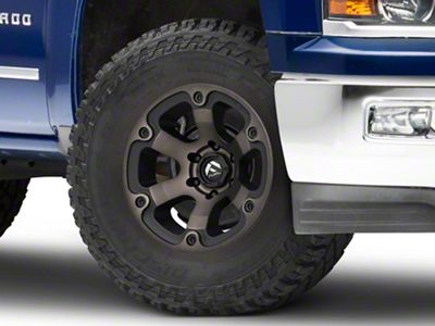 Fuel Wheels Beast Matte Black Machined with Dark Tint 6-Lug Wheel; 17x9; 20mm Offset (23-25 Canyon)