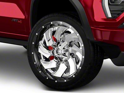 Fuel Wheels Cleaver Chrome with Gloss Black 6-Lug Wheel; 22x10; -13mm Offset (23-25 Canyon)