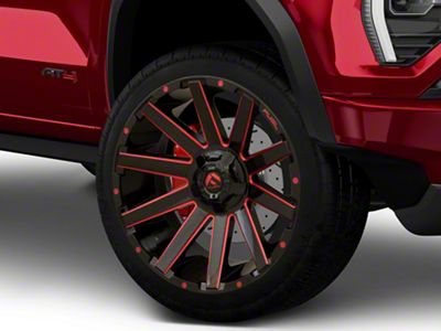 Fuel Wheels Contra Gloss Black with Red Tint 6-Lug Wheel; 22x10; -19mm Offset (23-25 Canyon)