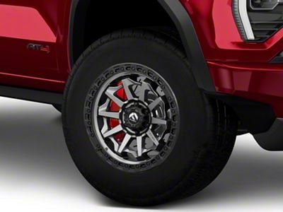 Fuel Wheels Covert Matte Gunmetal with Black Bead Ring 6-Lug Wheel; 17x9; 1mm Offset (23-25 Canyon)