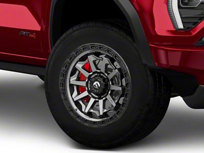 Fuel Wheels Covert Matte Gunmetal with Black Bead Ring 6-Lug Wheel; 18x9; 1mm Offset (23-25 Canyon)