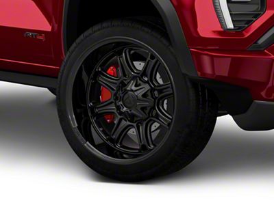 Fuel Wheels Darkstar Matte Black with Gloss Black Lip 6-Lug Wheel; 22x10; -18mm Offset (23-25 Canyon)