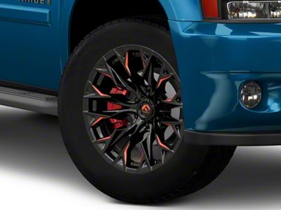 Fuel Wheels Flame Gloss Black Milled with Red Accents 6-Lug Wheel; 20x9; 20mm Offset (23-25 Canyon)