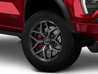 Fuel Wheels Flux Gloss Black Brushed with Gray Tint 6-Lug Wheel; 18x9; 30mm Offset (23-25 Canyon)