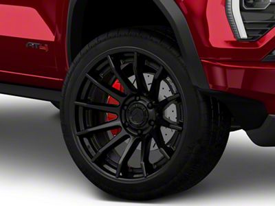 Fuel Wheels Fusion Forged Burn Matte Black with Gloss Black Lip 6-Lug Wheel; 22x10; -18mm Offset (23-26 Canyon)