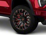 Fuel Wheels Quake Gloss Black Milled with Red Accents 6-Lug Wheel; 20x10; -18mm Offset (23-26 Canyon)