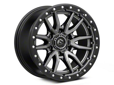 Fuel Wheels Rebel Matte Gunmetal with Black Bead Ring 6-Lug Wheel; 17x9; 1mm Offset (23-24 Canyon)