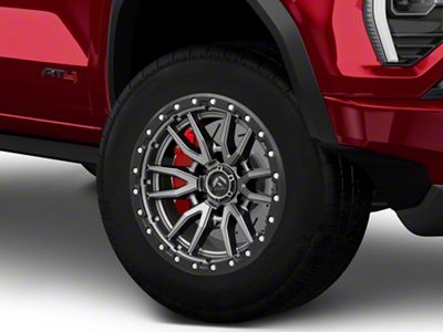 Fuel Wheels Rebel Matte Gunmetal with Black Bead Ring 6-Lug Wheel; 18x9; -12mm Offset (23-25 Canyon)