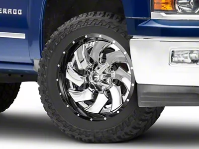 Fuel Wheels Cleaver Chrome with Gloss Black 6-Lug Wheel; 22x10; -13mm Offset (14-18 Silverado 1500)