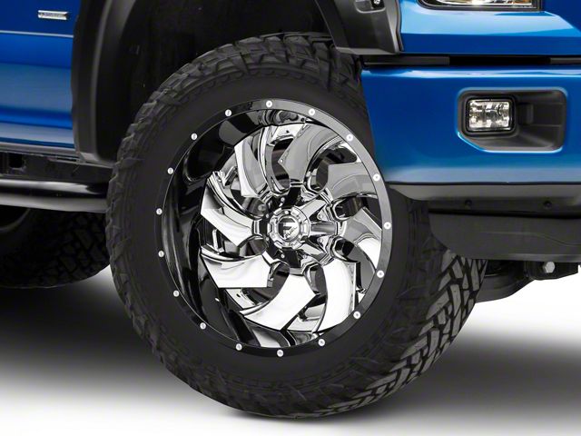 Fuel Wheels Cleaver Chrome with Gloss Black 6-Lug Wheel; 22x12; -44mm Offset (15-20 F-150)