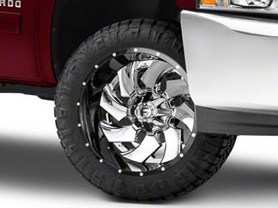 Fuel Wheels Cleaver Chrome with Gloss Black 6-Lug Wheel; 22x12; -44mm Offset (07-13 Silverado 1500)