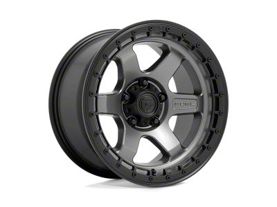 Fuel Wheels Block Matte Gunmetal with Black Ring 6-Lug Wheel; 18x9; 20mm Offset (15-22 Colorado)