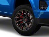 Fuel Wheels Flame Gloss Black Milled with Red Accents 6-Lug Wheel; 20x10; -18mm Offset (23-26 Colorado)
