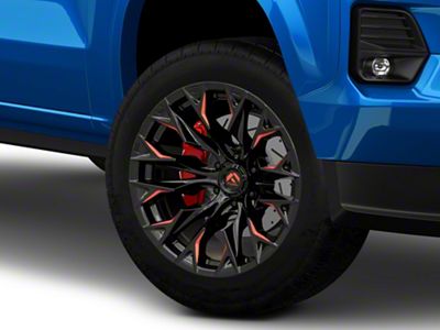 Fuel Wheels Flame Gloss Black Milled with Red Accents 6-Lug Wheel; 20x9; 20mm Offset (23-25 Colorado)