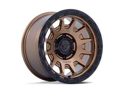 Fuel Wheels Fortress Matte Bronze with Gloss Black Lip 6-Lug Wheel; 18x9; 20mm Offset (15-22 Colorado)