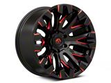 Fuel Wheels Quake Gloss Black Milled with Red Accents 6-Lug Wheel; 20x10; -18mm Offset (23-25 Colorado)