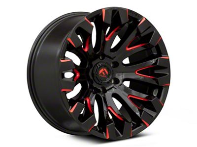 Fuel Wheels Quake Gloss Black Milled with Red Accents 6-Lug Wheel; 20x10; -18mm Offset (23-25 Colorado)