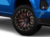Fuel Wheels Quake Gloss Black Milled with Red Accents 6-Lug Wheel; 20x10; -18mm Offset (23-25 Colorado)