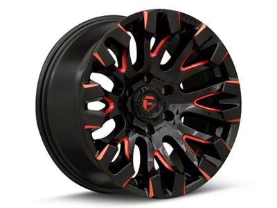 Fuel Wheels Quake Gloss Black Milled with Red Tint 6-Lug Wheel; 18x9; 1mm Offset (23-24 Colorado)