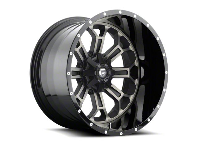 Fuel Wheels Crush Matte Black Machined 6-Lug Wheel; 22x12; -44mm Offset (14-18 Sierra 1500)