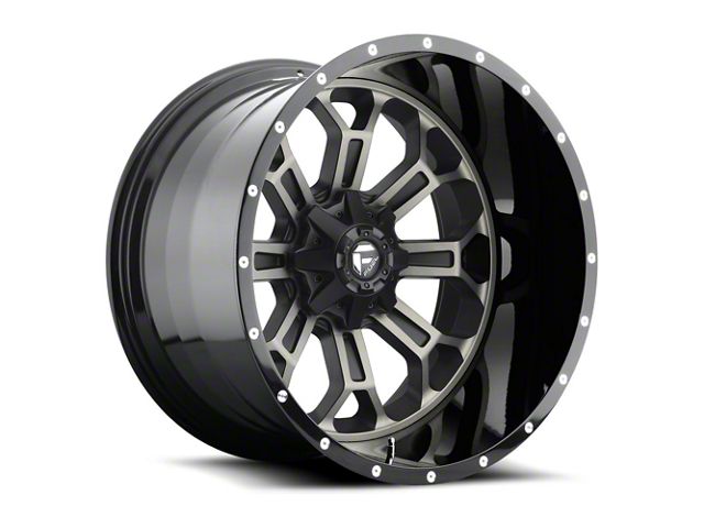 Fuel Wheels Crush Matte Black Machined 6-Lug Wheel; 22x12; -44mm Offset (14-18 Silverado 1500)