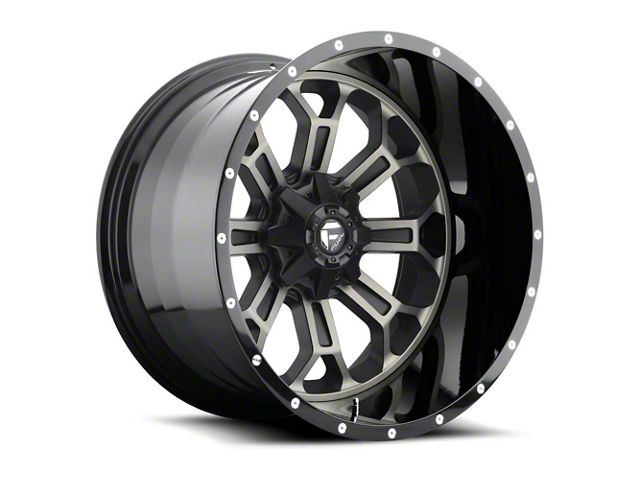 Fuel Wheels Crush Matte Black Machined 6-Lug Wheel; 22x14; -70mm Offset (14-18 Sierra 1500)