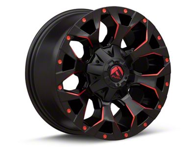 Fuel Wheels Assault Matte Black Red Milled 5-Lug Wheel; 17x9; -12mm Offset (87-90 Dakota)