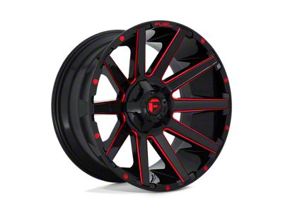Fuel Wheels Contra Gloss Black with Red Tinted Clear 5-Lug Wheel; 22x10; -18mm Offset (87-90 Dakota)
