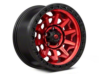 Fuel Wheels Covert Candy Red with Black Bead Ring 5-Lug Wheel; 20x10; -18mm Offset (05-11 Dakota)