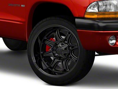 Fuel Wheels Darkstar Matte Black with Gloss Black Lip 6-Lug Wheel; 20x9; 1mm Offset (97-04 Dakota)