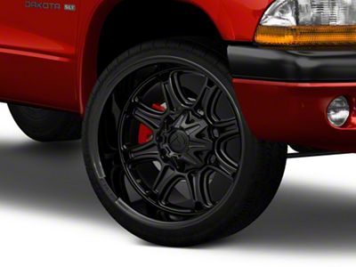Fuel Wheels Darkstar Matte Black with Gloss Black Lip 6-Lug Wheel; 22x10; -18mm Offset (97-04 Dakota)