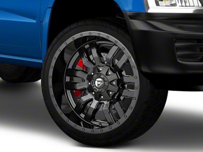Fuel Wheels Sledge Gloss and Matte Black 5-Lug Wheel; 22x12; -44mm Offset (05-11 Dakota)