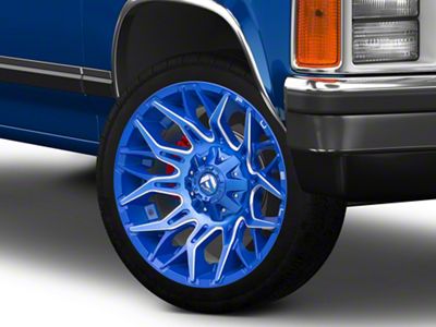 Fuel Wheels Twitch Anodized Blue Milled 5-Lug Wheel; 22x12; -44mm Offset (87-90 Dakota)