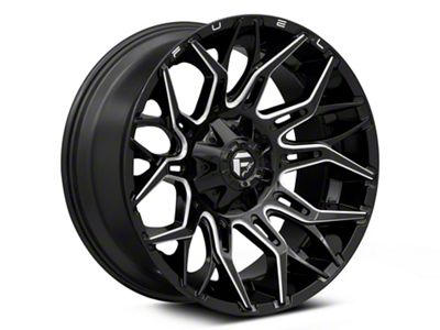 Fuel Wheels Twitch Glossy Black Milled 5-Lug Wheel; 20x10; -18mm Offset (87-90 Dakota)