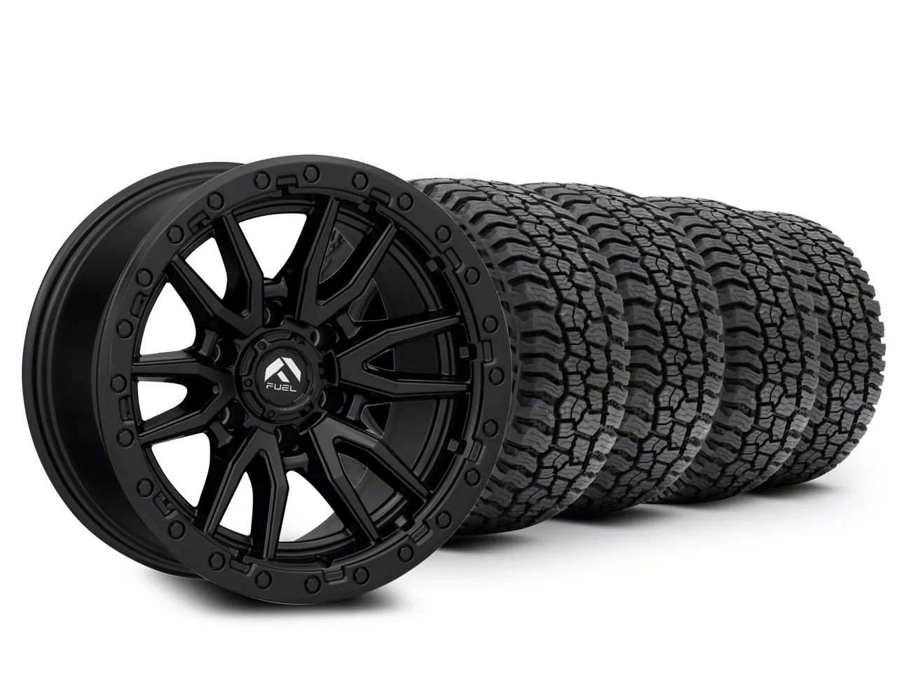 17×9 Fuel Wheels Rebel & 33in BF Goodrich All-Terrain T/A KO Tire Package (15-20 F-150)