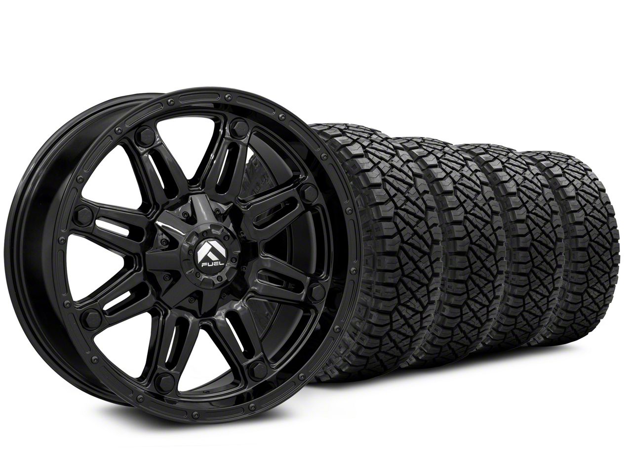 20×9 Fuel Wheels Hostage & 33in NITTO All-Terrain Ridge Grappler A/T Tire Package (15-20 F-150)