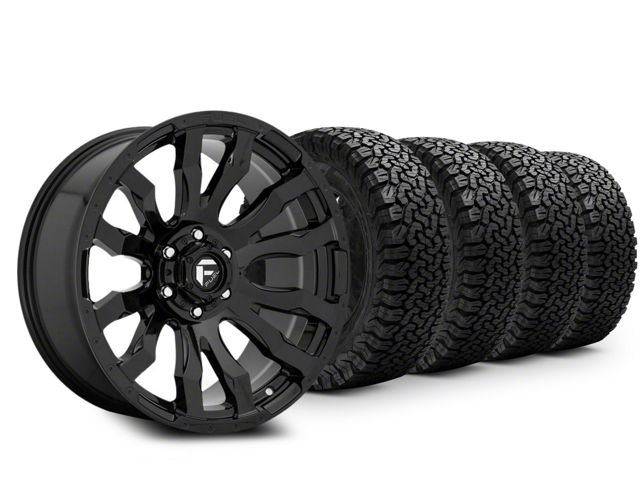 20×9 Fuel Wheels Blitz & 33in BF Goodrich All-Terrain T/A KO Tire Package (15-20 F-150)