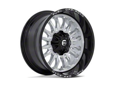 Fuel Wheels Arc Silver Brushed Face with Milled Black Lip 6-Lug Wheel; 20x10; -18mm Offset (21-24 F-150)