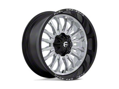 Fuel Wheels Arc Silver Brushed Face with Milled Black Lip 6-Lug Wheel; 22x10; -18mm Offset (21-24 F-150)