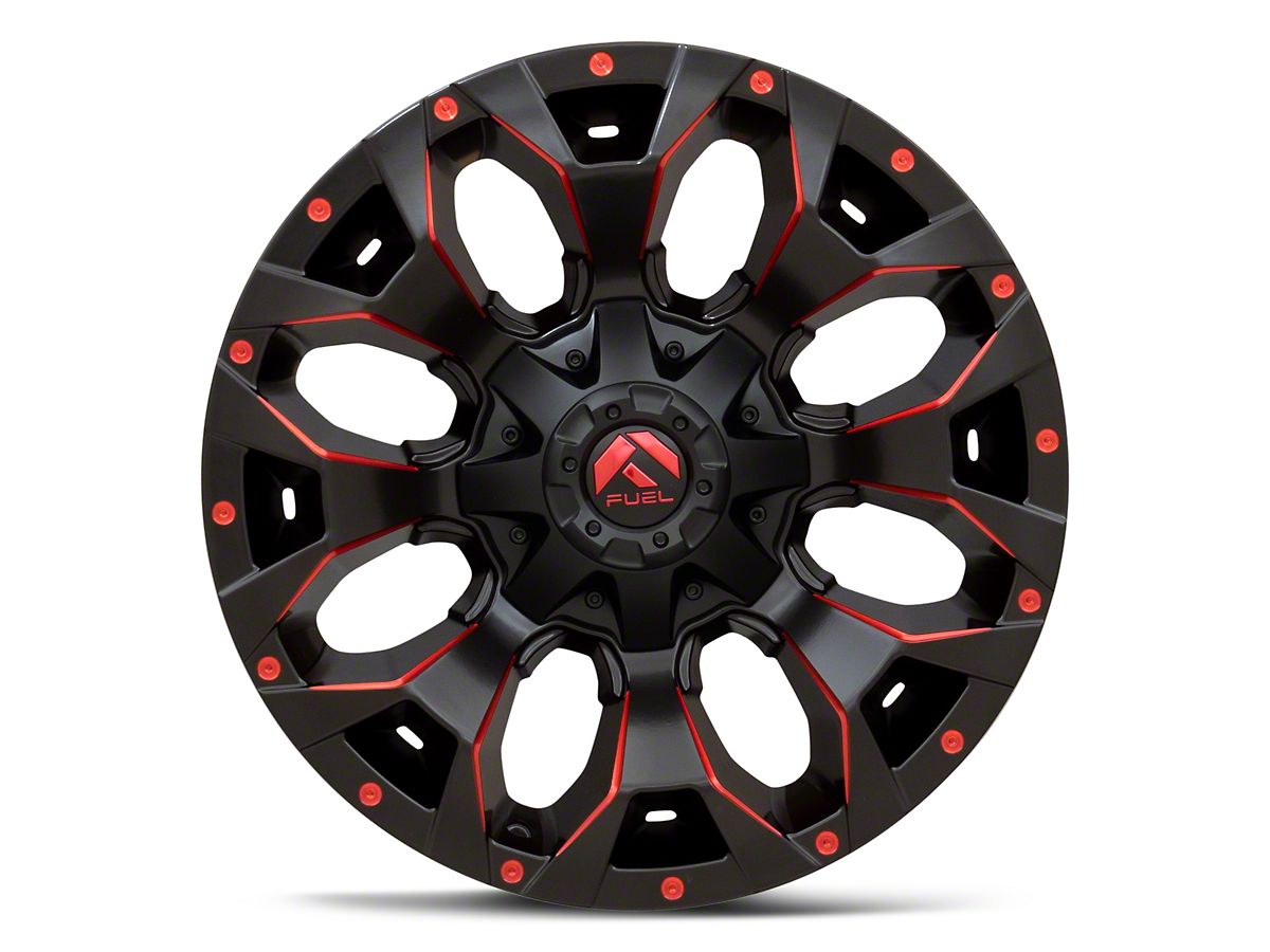 Fuel Wheels F-150 Assault Matte Black Red Milled 6-Lug Wheel; 17x8 
