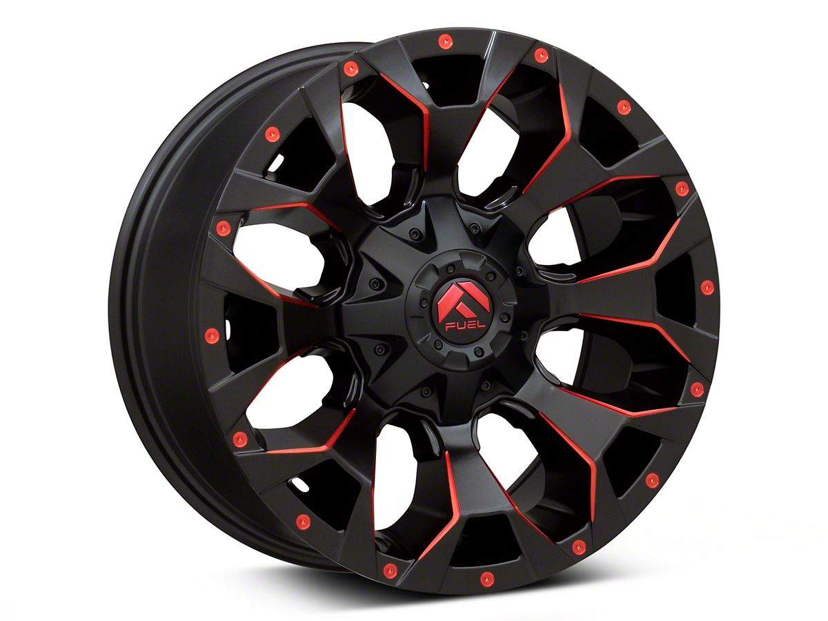 Fuel Wheels F-150 Assault Matte Black Red Milled 6-Lug Wheel; 17x8  