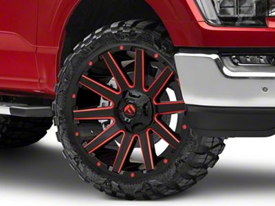 Fuel Wheels Contra Gloss Black with Red Tinted Clear 6-Lug Wheel; 22x12; -43mm Offset (21-25 F-150)