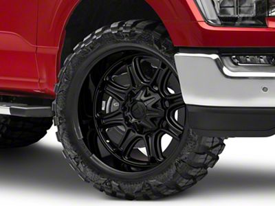 Fuel Wheels Darkstar Matte Black with Gloss Black Lip 6-Lug Wheel; 22x9; 1mm Offset (21-24 F-150)