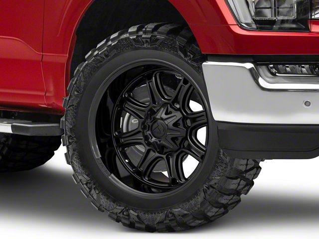 Fuel Wheels Darkstar Matte Black with Gloss Black Lip 6-Lug Wheel; 20x10; -18mm Offset (21-24 F-150)