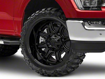 Fuel Wheels Darkstar Matte Black with Gloss Black Lip 6-Lug Wheel; 22x10; 10mm Offset (21-25 F-150)