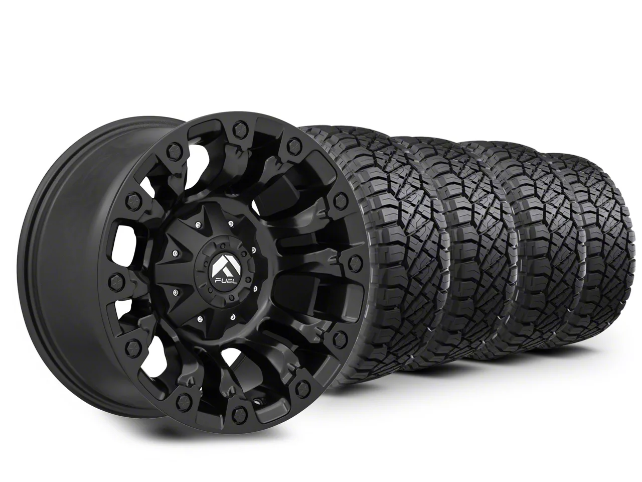 18×9 Fuel Vapor Wheel & 33in NITTO All-Terrain Ridge Grappler A/T Tire Package (15-20 F-150)